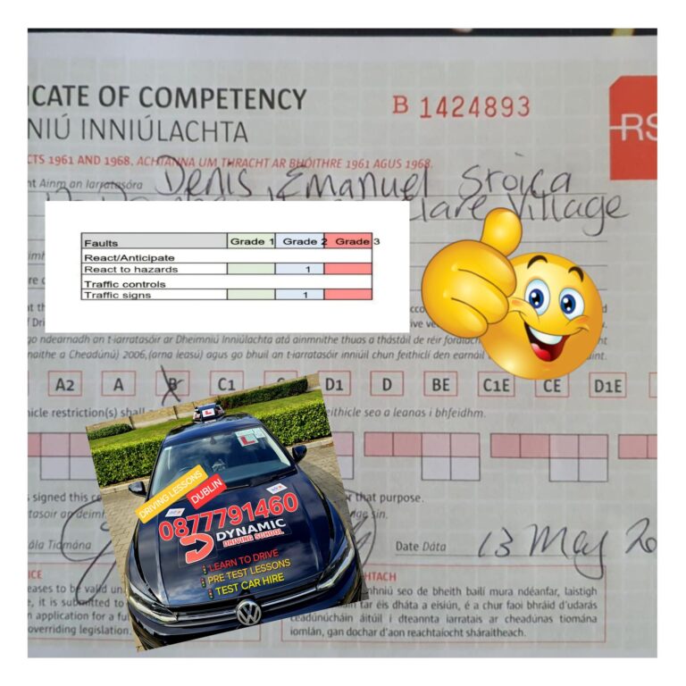 Congratulations Denis!!! Driving test passed with only 2 faults !!